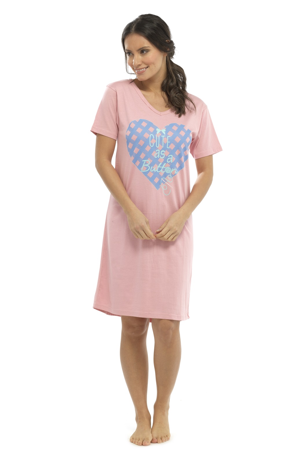 Womens Long / Short Sleeve Nightdress T Shirt Slogan Nighty Pyjamas